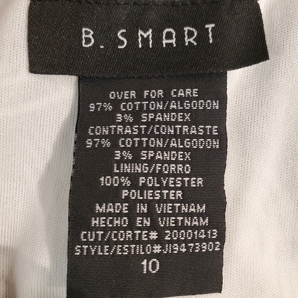 B. Smart Black & White Sheath Trumpet Dress - Picture 6 of 7